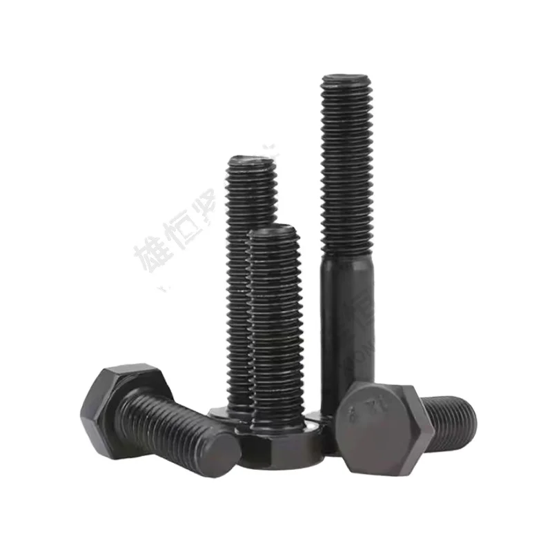 Handan Factory Black Stainless Hex Bolt and Nut Din933 Din931 Fasteners M12 M13 Hexagon Bolts 8.8 Hex Screw Bolt Price