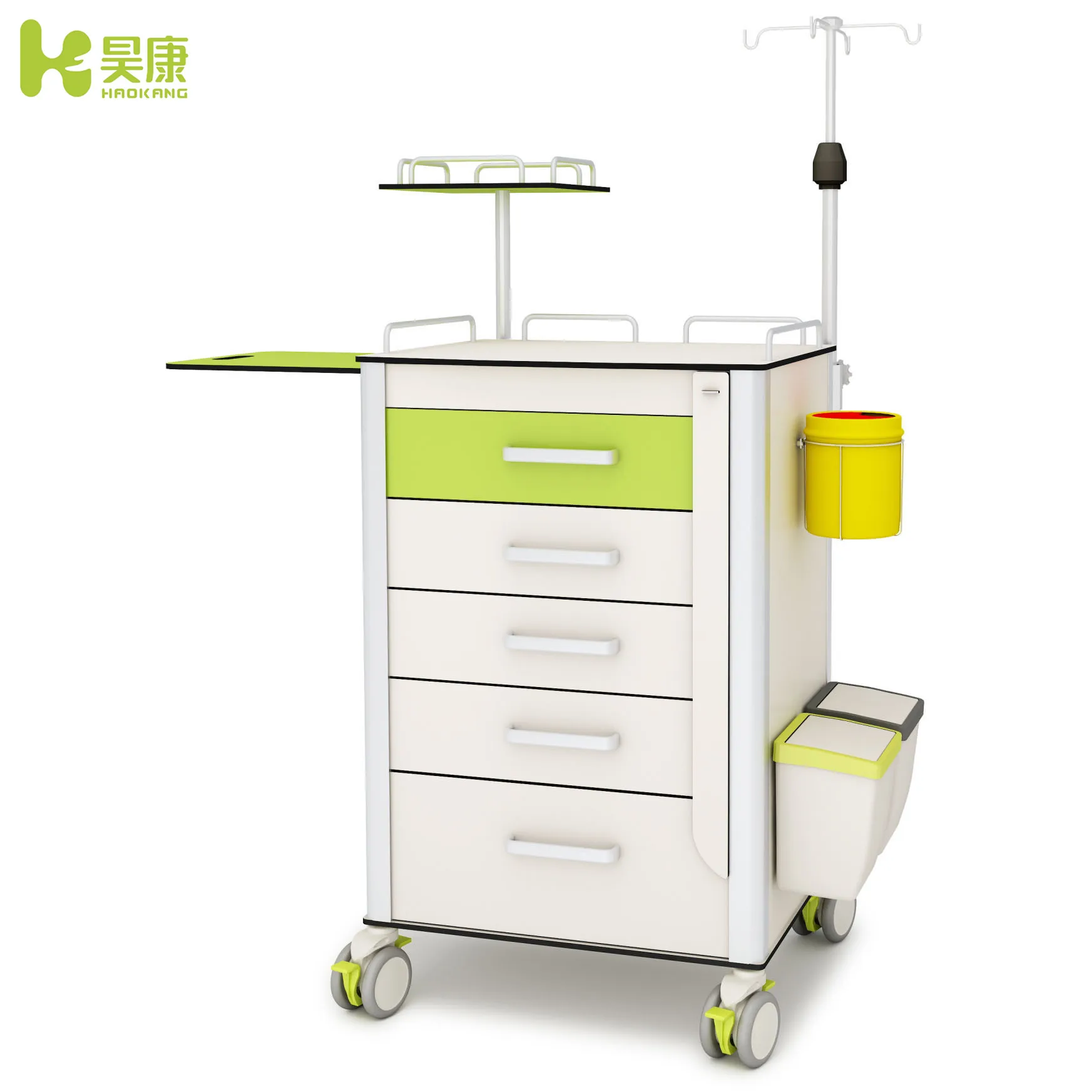 
Multifunctional HPL Board Made Emergency Medical Crash Cart Anesthesia Vehicle for Hospital 
