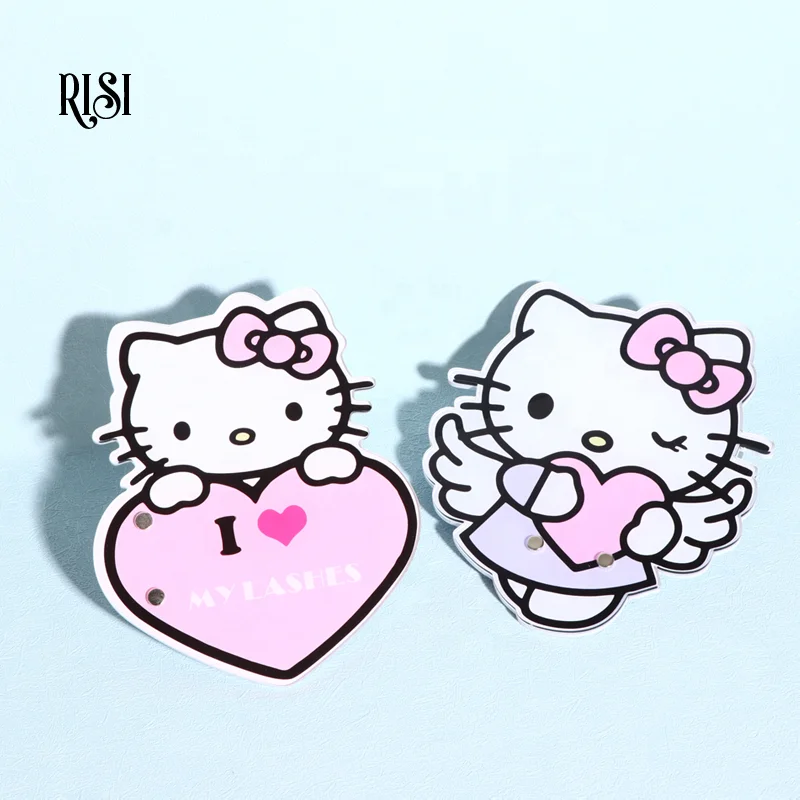 RISI Hello Kitty Private Label Eyelash Extension Lash Plate Acrylic Lash Pallet Palette Lash Tile With Magnet