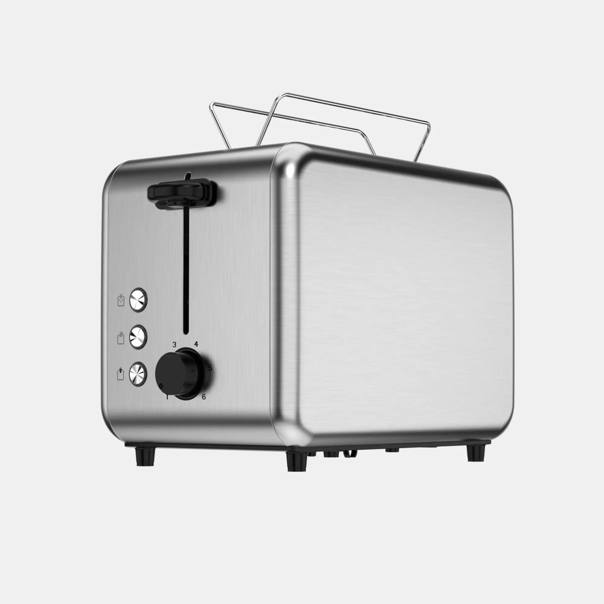 Household Appliance Wide Slot 2-Slice Bread Toaster Stainless Steel Electric Toasters