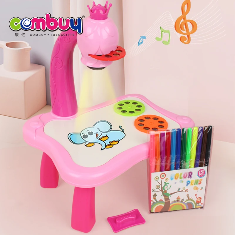 Intelligent drawing machine electric 3 in 1 kids projector painting toy