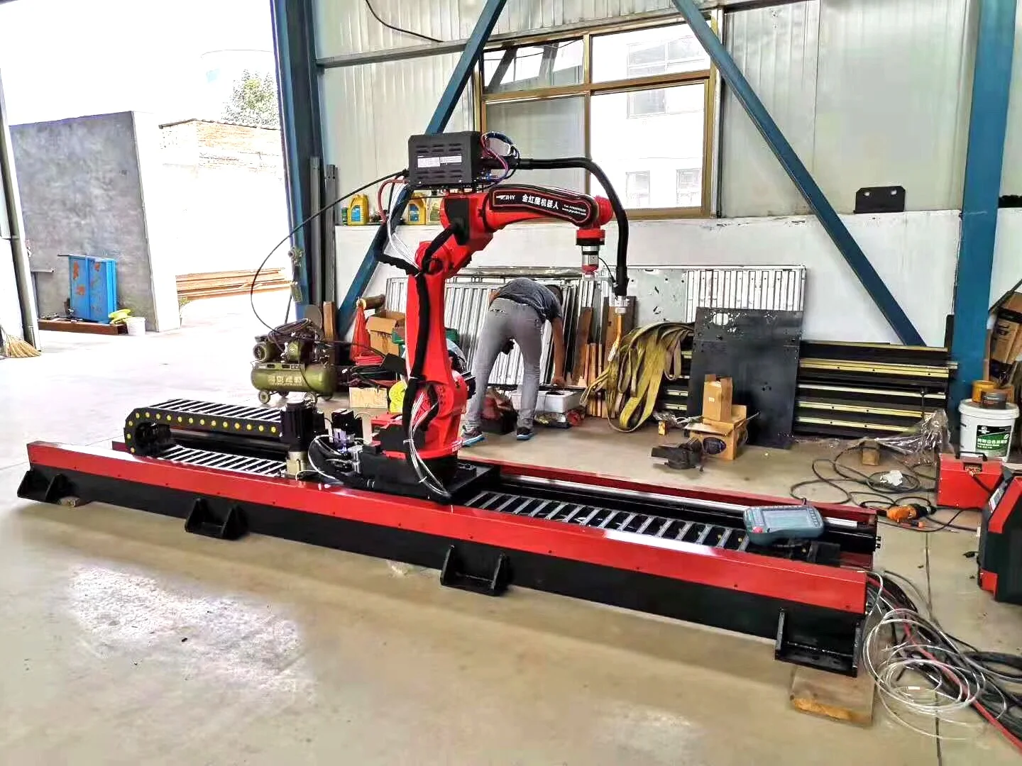 welding workstation walking rail for welding robot positioner