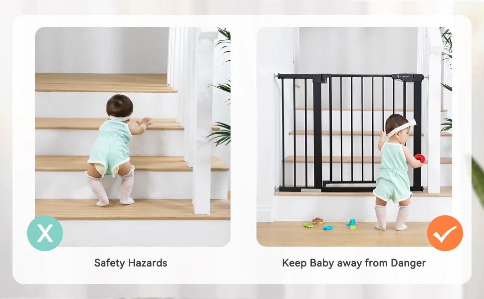 Children Protection Security Stairs Door Baby Pet Safety Gate, Fence For Kids Safe Doorway.baby gates fence for stairs