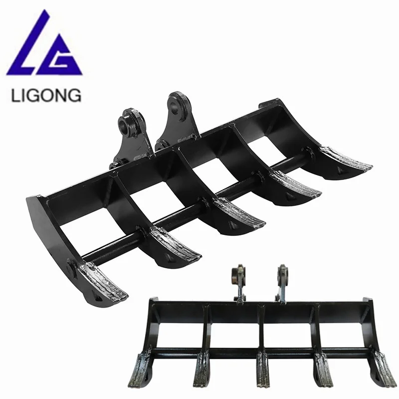 Rake for excavator 1500mm (5-8t) , Pin 50mm - arm 202mm-interaxle 315mm ,  weight  245 Kg