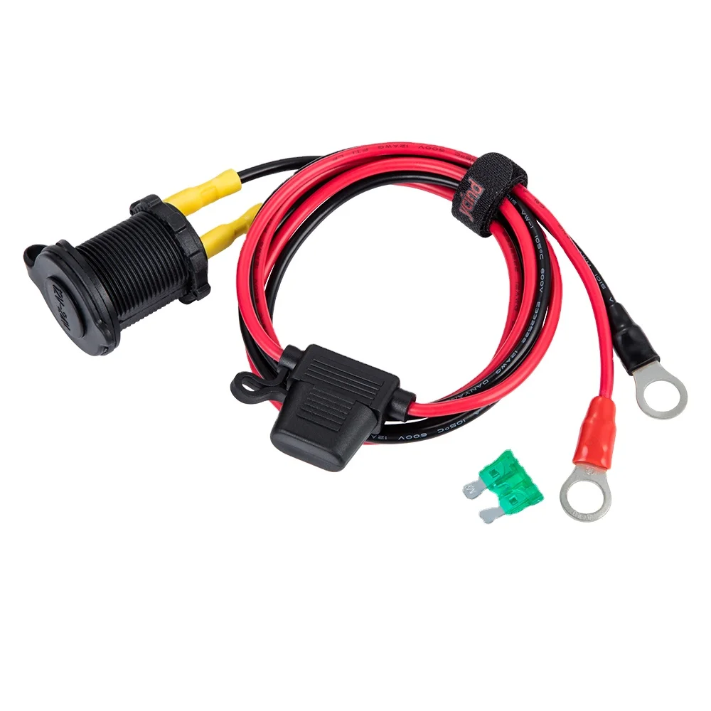  DIY Female Cigarette Lighter Socket Dual USB Charging Power Outlet Heavy Duty 30A Fuse 12V Car Truck Boat Marine RV