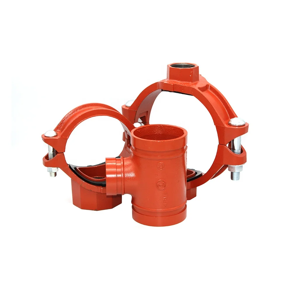 Grooved Flexible Pipe Fitting And Coupling With Bolt  Grooved Mechanical  Tee Threaded