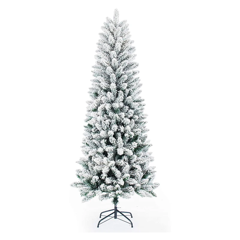 
2021 new arrival Wholesale Simulate Cedar Snow Falling Flocked Adornos de Navidad Pine Needle Christmas Tree 