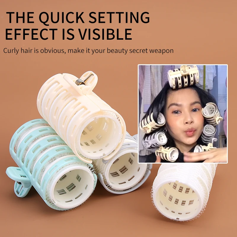 LMLTOP 2pcs Fluffy Bangs Hair Curler Set C269 DIY Wave Nylon Hair Salon Hairdressing Plastic Hair Roller With Pins