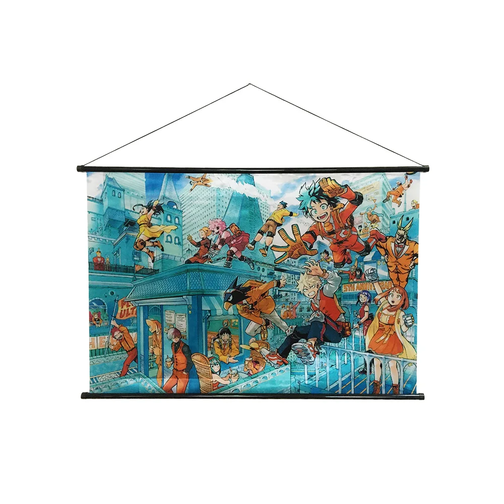 Custom wall decoration scroll landscape animation hanging axis of aluminum rod