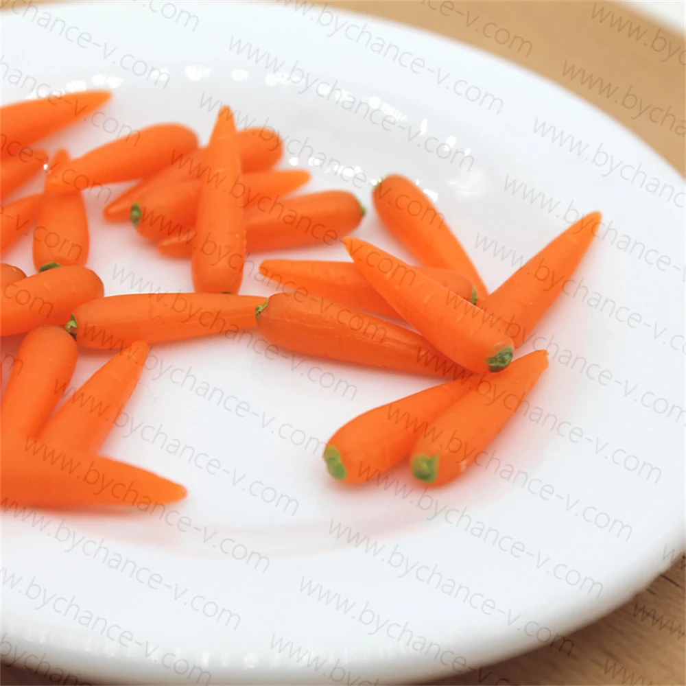 19mm artificial tiny carrot ornaments mini vegetable crafts dollhouse kitchen supermarket items DIY accessories