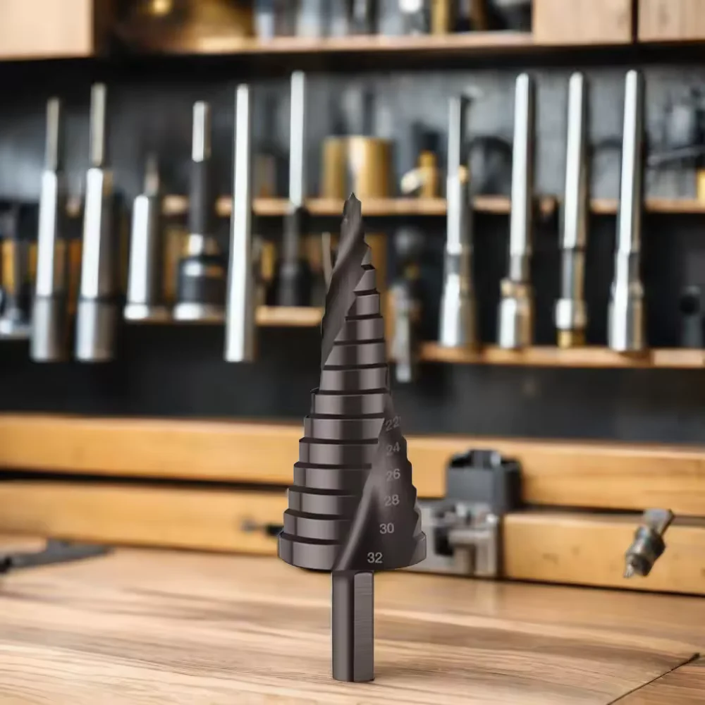 4241 Wooden box 3PCS  Titanium Step Drill Bit set