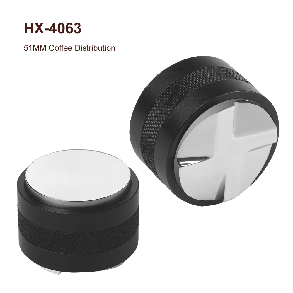 Аксессуары для кофемашины 304 из нержавеющей стали 51 мм с двойной головкой Регулируемый распределитель кофе и тампер