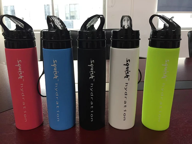 CUTEN Customized silicone water bottles Bouteilles deau 600ml Outdoor  Sports Travel Foldable Silicone Water Bottles