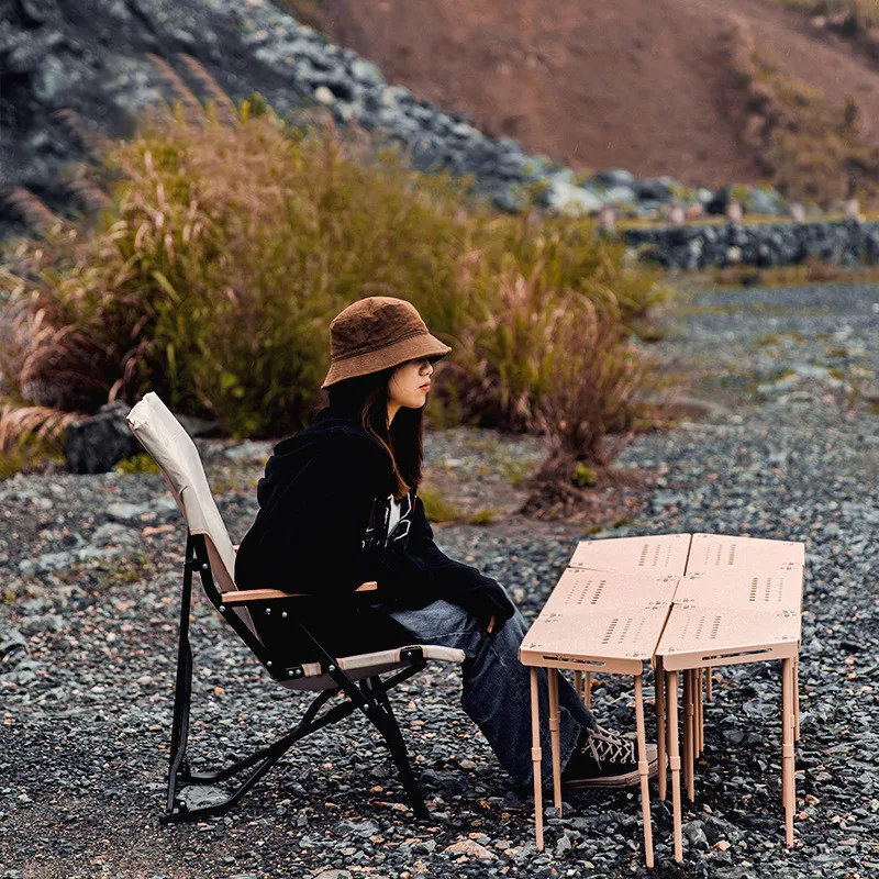 2022 New Outdoor Hexagonal Table Camping Portable Assembleable Table Picnic Folding Table Modern Furniture Aluminum Alloy Metal