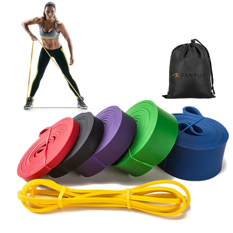 Wholesale Gym LaTeX Rubber Resistance Stretching Band Set Workout Pull Up Assist Exercise Fitness Elastic Band