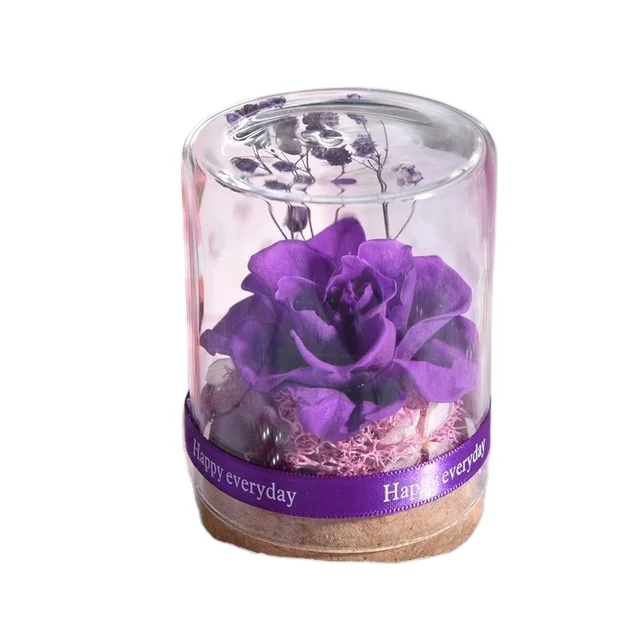 Eternal Rose Real Flower Dried Flower Rose in Glass preserved rose Gift for Birthday Mothers Day Valentines Christmas Gifts