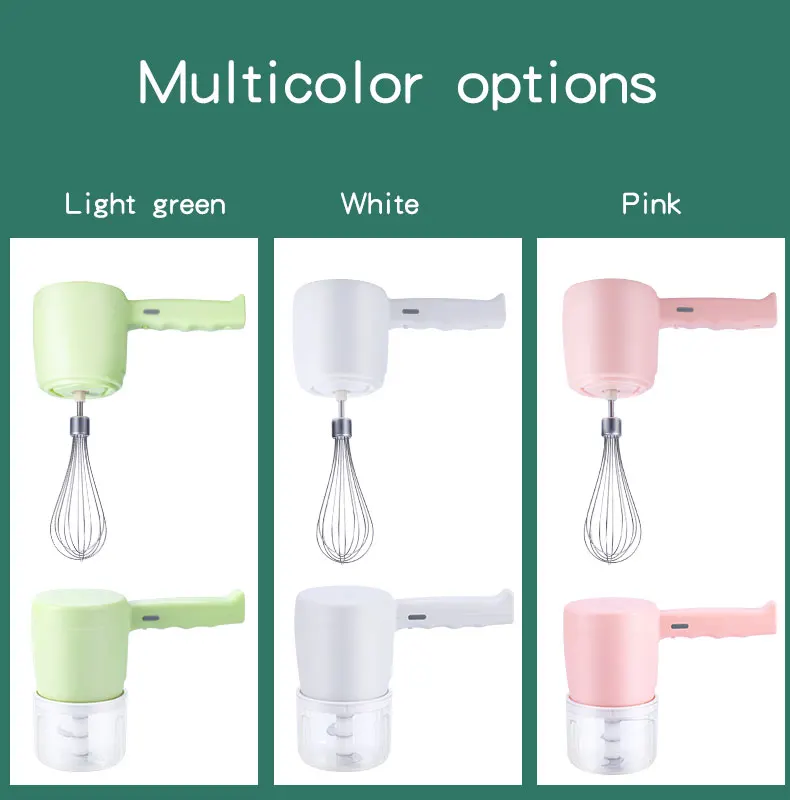 Multi USB Rechargeable Wireless Electric Mini Egg Beater Whisk for beating