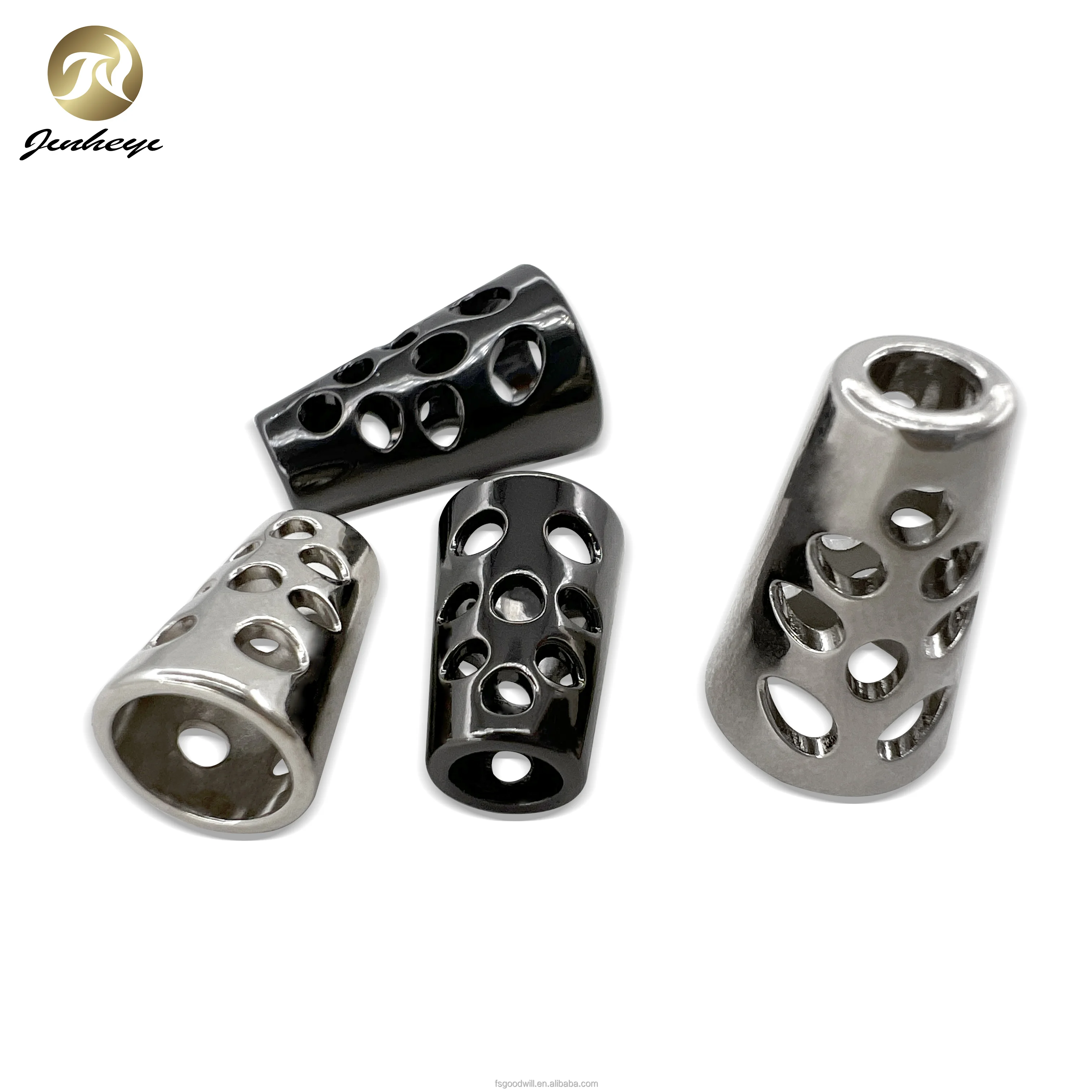 Custom Hollow Craved Design Metal Zinc Alloy Cord End For Clothing Garment