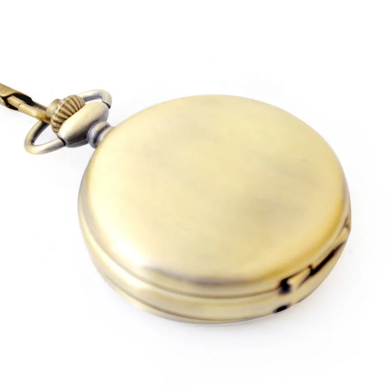 Бело-черный циферблат на заказ механические наручные карманные часы с ветром трендовый дизайн Матовый бронзовый карман для