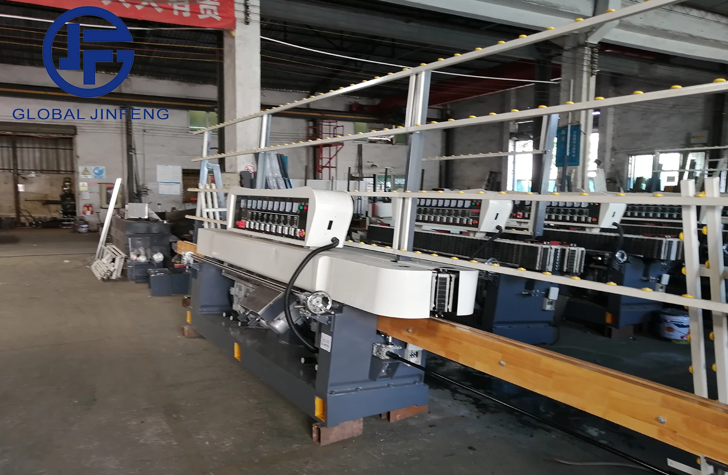 JFE-9243 9 motor Glass polishing machine digital vertical glass straight line edging machine