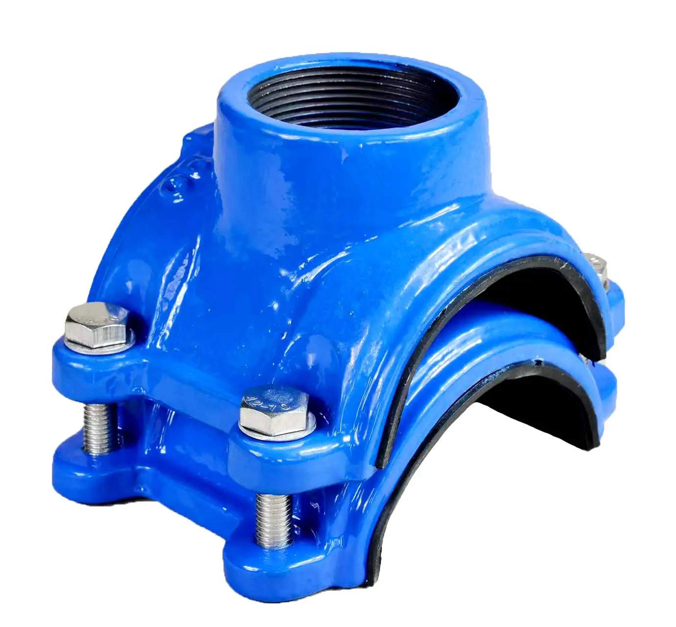 2024 PVC pipe thread branch ductile iron pipe saddle tee with pipe clamp thread branch