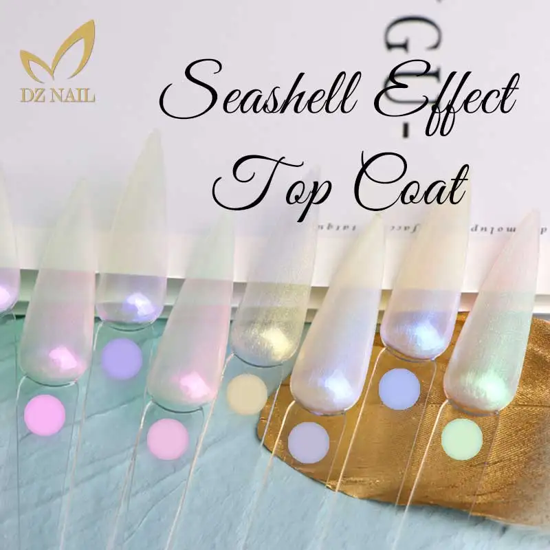 New Arrival 12 Colors Pearl Shell Texture Gel Thread Top Coat Nail Polish UV Gel For Nails