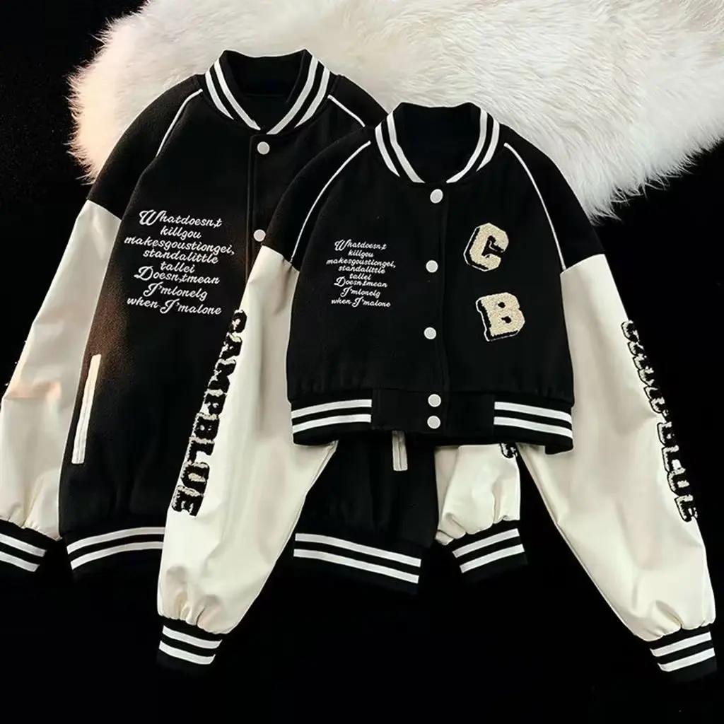 Oem Custom Leather Sleeve Chain Chenille Embroidery Bomber Flight Baseball Vintage Letterman Varsity Jacket For Men