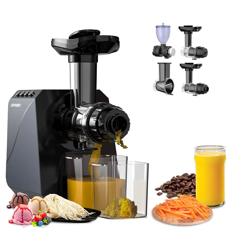 Новинка многофункциональная Автоматическая медленная соковыжималка 5 в 1 горизонтальная холодного отжима для измельчения сока