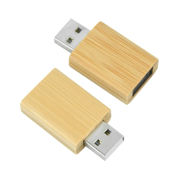 Custom logo promotion gift USB adapter A to A  Practice Safe Charging USB Data Blocker bamboo wood usb shield