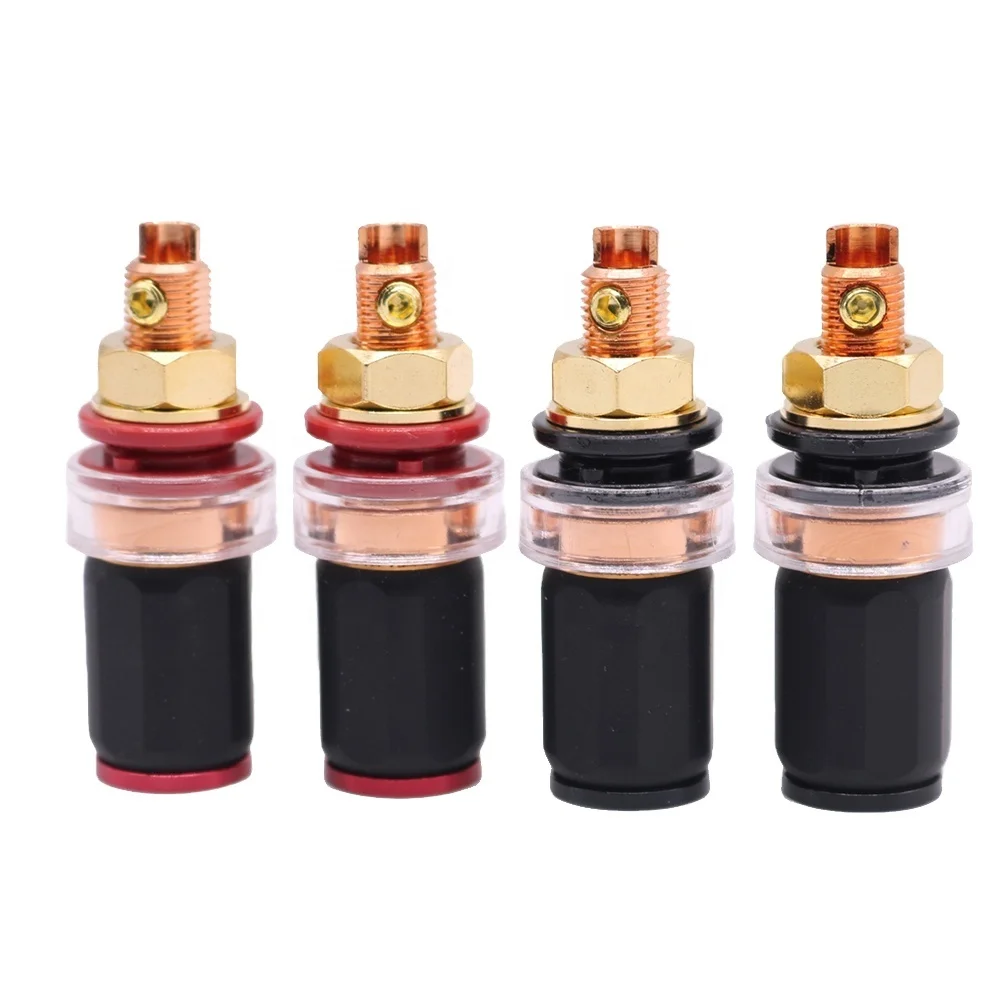 Гнездовой Банановый штекер YIVO XSSH Audio оптовая продажа HIFI высококлассный усилитель из чистой меди красного цвета 5 мм колонка связующая Клемма провод
