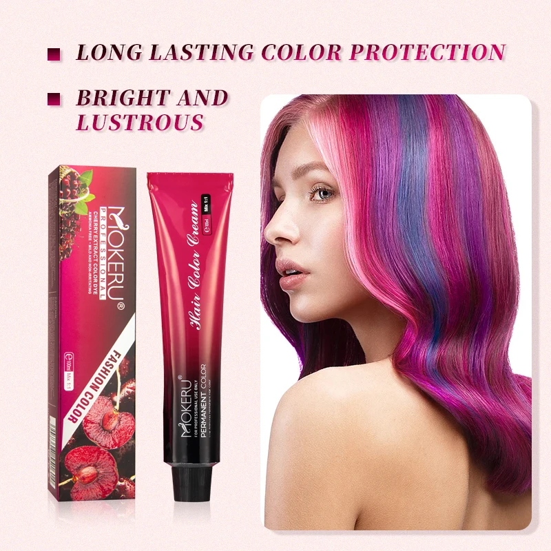 Wholesale Mokeru 100ml Hair Dye Cream Professional Hair Color Cream Ammonia Free Hair Dye for Women Fashion Coloring