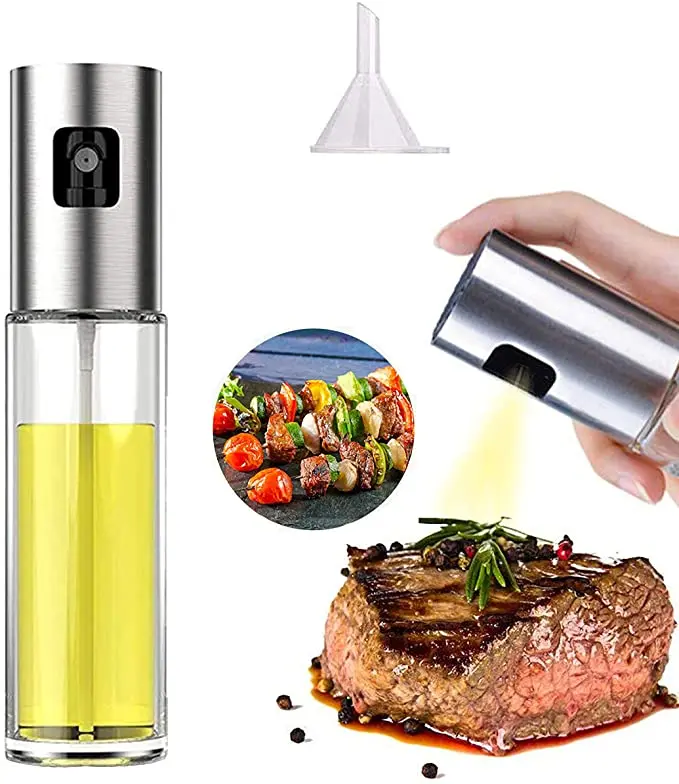Кухонный диспенсер из нержавеющей стали для оливкового приготовления, смешанный пластиковый пищевой кухонный насос, стеклянный пульверизатор для уксуса и масла для приготовления пищи
