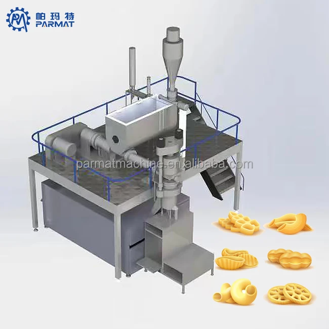 Big industrial full automatic fresh cassava macaroni dry pasta spaghetti Cous Cous corn noodle making machine production line