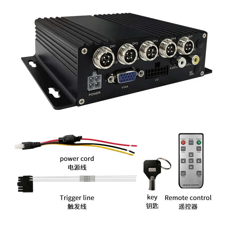 High Quality Portable HD 4G 4CH Mini DVR Mobile Car Kit for Truck and Bus 1080p Resolution