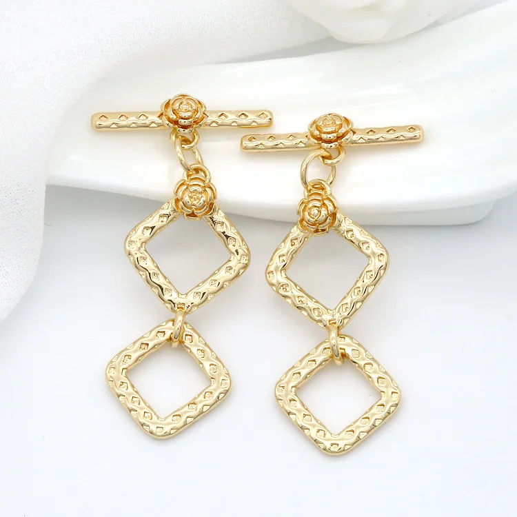 
New Design Necklace Bracelet Fashion Accessories Manufacturer Brass 14K Gold Plated OT Toggle Clasps for Jewelry Making 