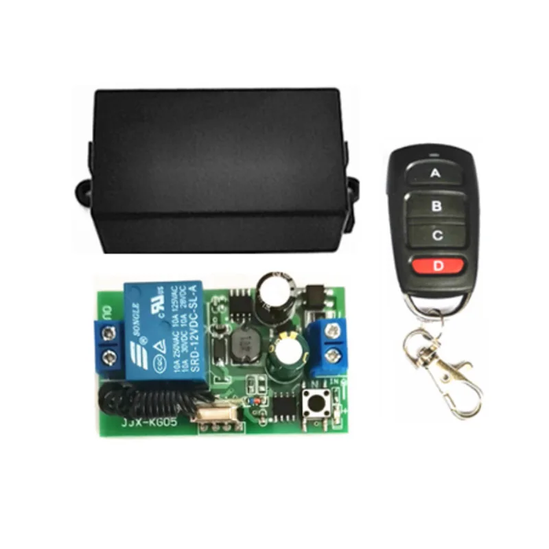 433 MHz AC 110V 220V Wireless 1CH RF Transmitter Remote Control Switch + RF Relay Receiver For Light Garage Door Opener