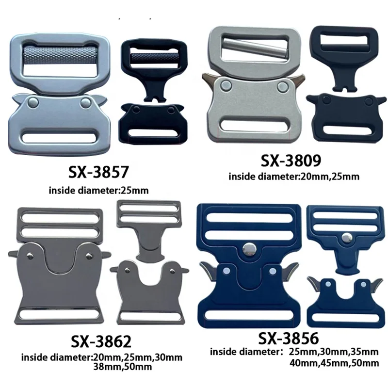 Custom LOGO Multiple Sizes Cobra Buckle Bag Adjuster Metal Quick Belt Release Buckle