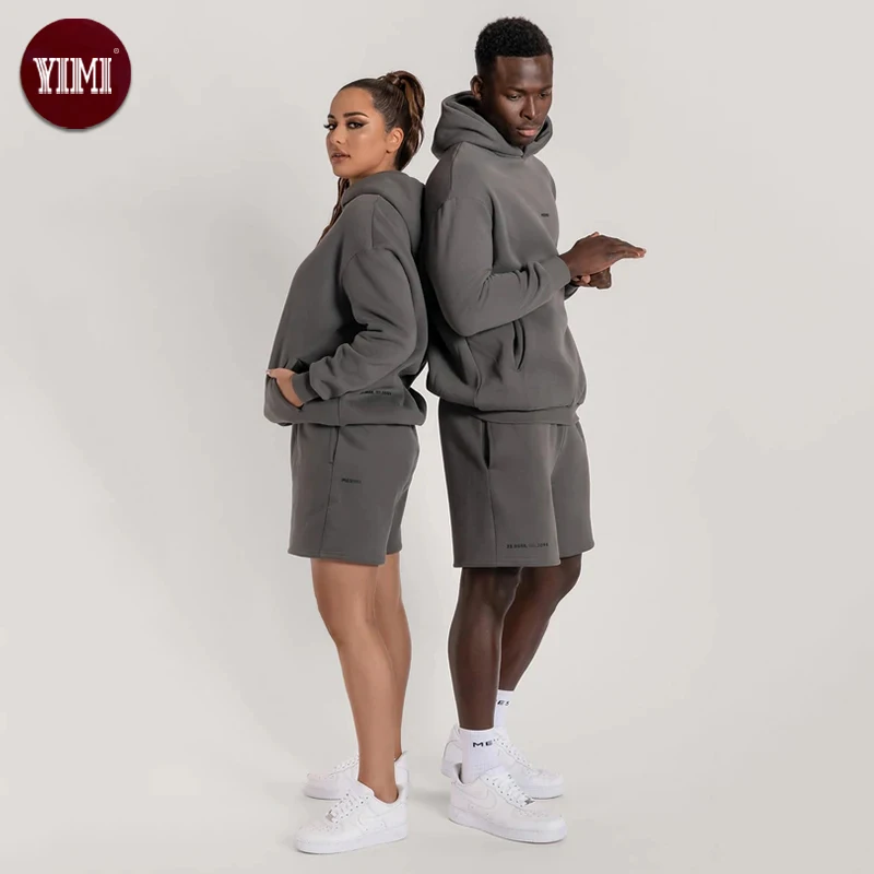 Custom Shorts And Hoodie Jogger Set Men Women Unisex Sportswear Fleece Cotton Sweatsuit