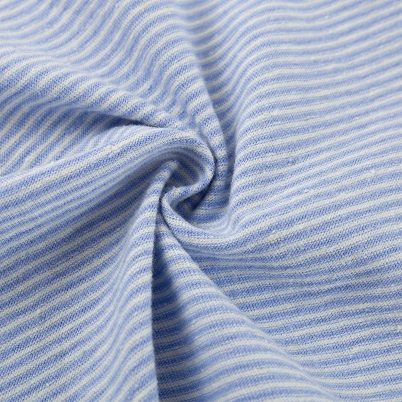 
KH005-30%hemp70%organic cotton yarn dyed striped jersey 180gsm for basic UK fashion wear t-shirt 