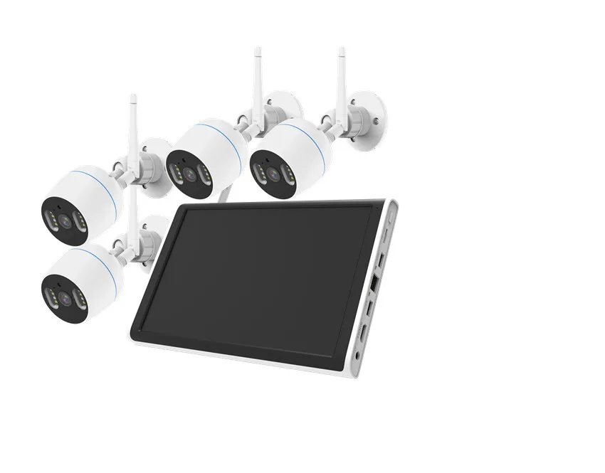4CH 1080P камера 10 1 дюймов Большой экран NVR kit VGA USB сетевой все в одном KIT домашнего наблюдения безопасности nvr