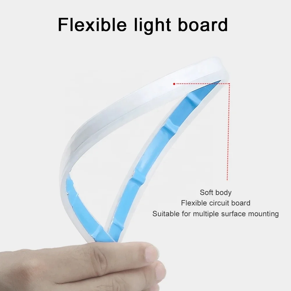 30cm 45cm 60cm Vehicle Drl Flexible guide Tube Strip Led Car Daytime Running Lights Soft Turn Signal flow Angel Eyes Car Styling