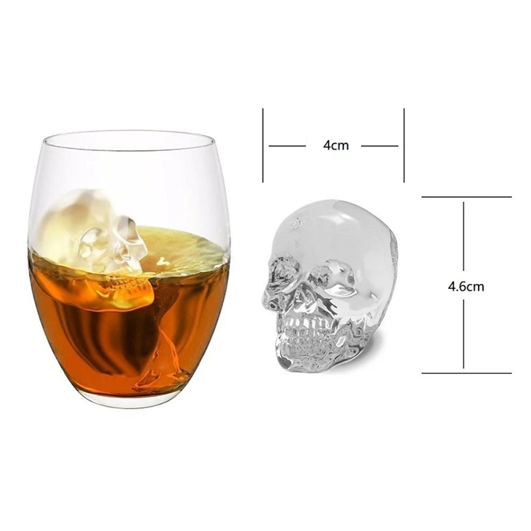 Hot Sale Size 12*8.5*5cm Silicone Skulls Ice Cube Mold for Ice Cream Tools
