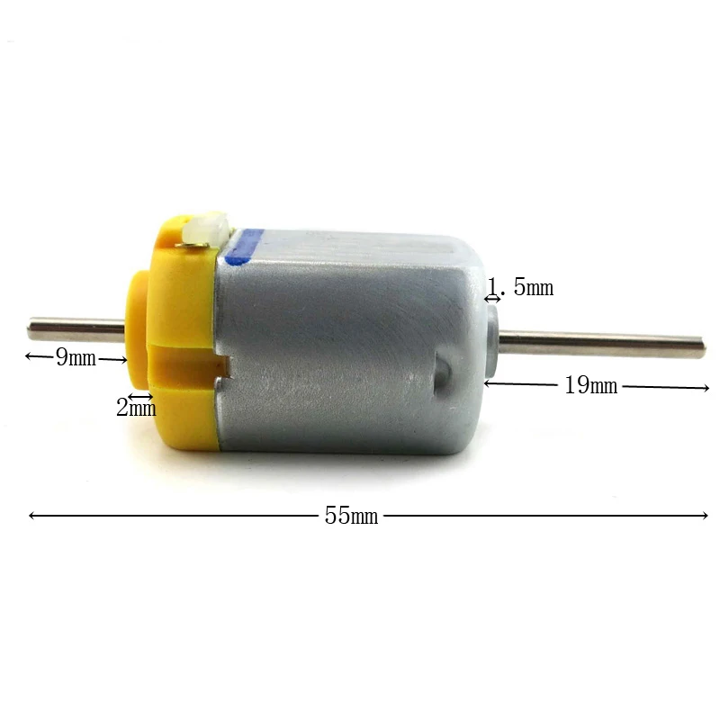 10pcs 130 Long Shaft Carbon Brush Motor 1.5-12V Micro DC Motor 2mm shaft Generator Solar Toy Accessories