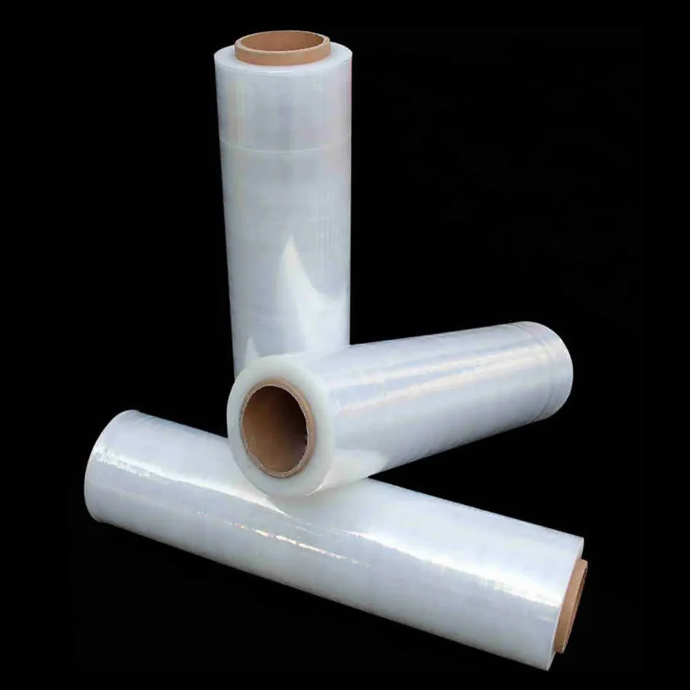 China wholesale black 23 micron hand roll stretch film