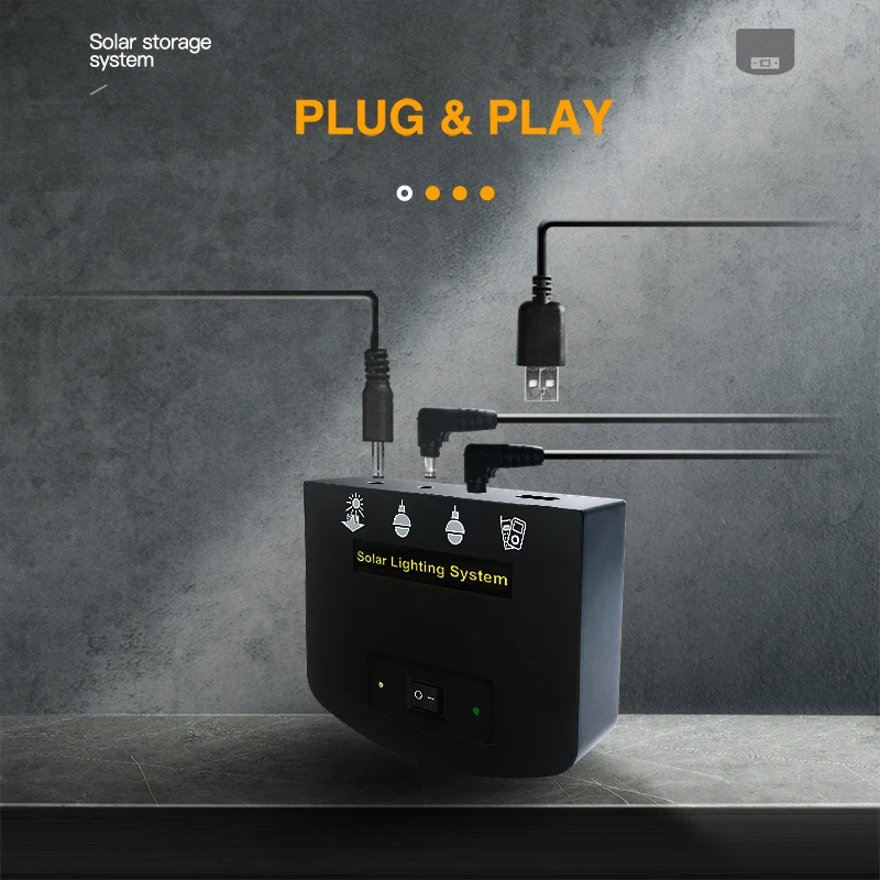 4W Panel Affordable Solar Power Energy Home Lighting System Kit For Two Rooms