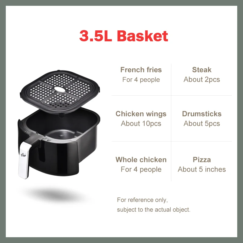 Andong New design Electric Deep Fryer Timer Temperature Control Power Oil Free Air Fryer