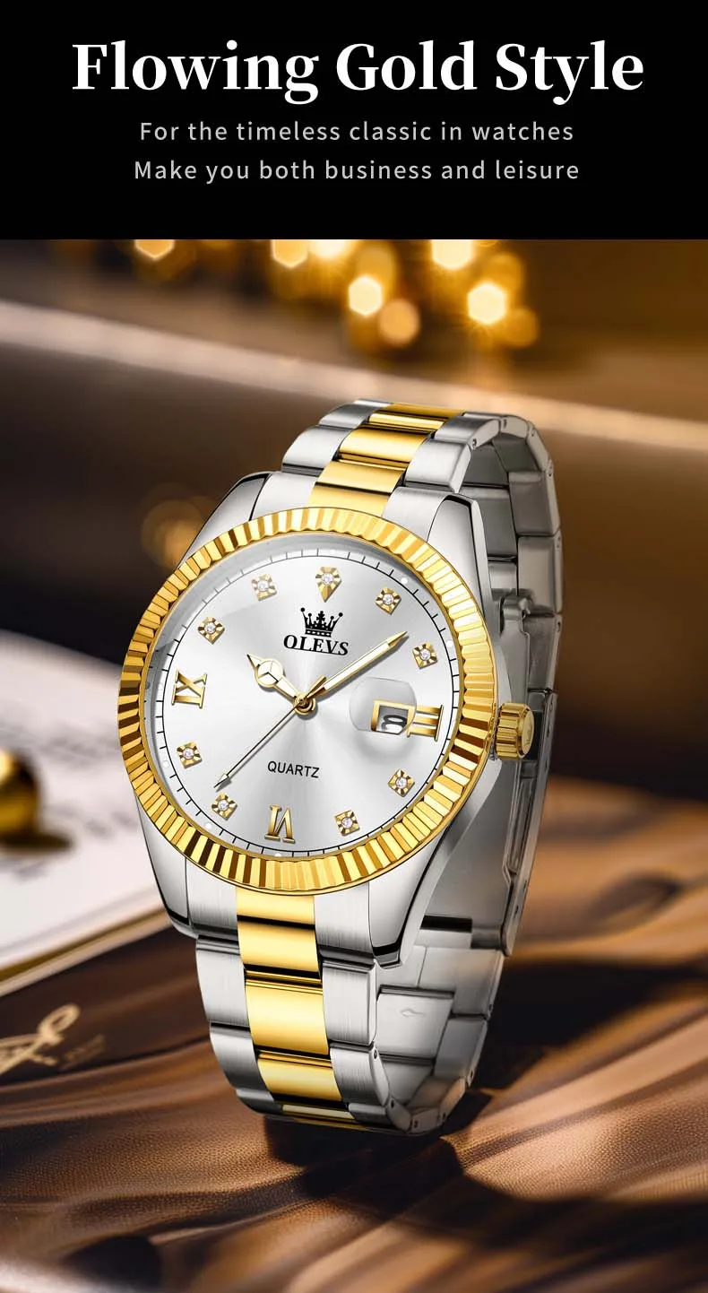 OLEVS 3623 accurate guangzhou men quartz watch hot sale steel strap water proof date display Simple business wrist watch