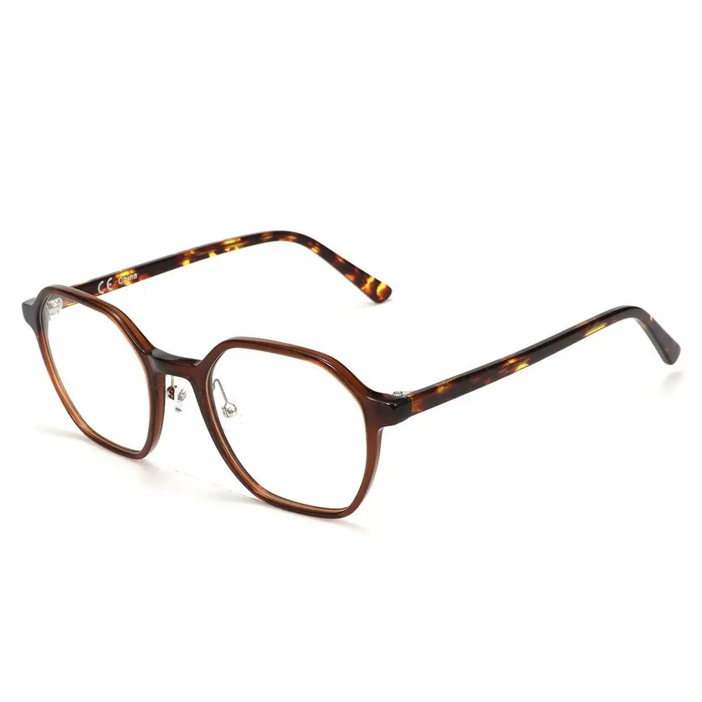 New Models Europe and America Design Man Women Hexagon Acetate Optical Glasses Frames Prescription Eyewear Frame