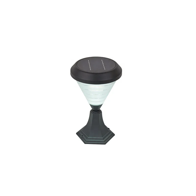 
aluminum pole pc lampshade solar pillar lights outdoor led garden post top gate light 