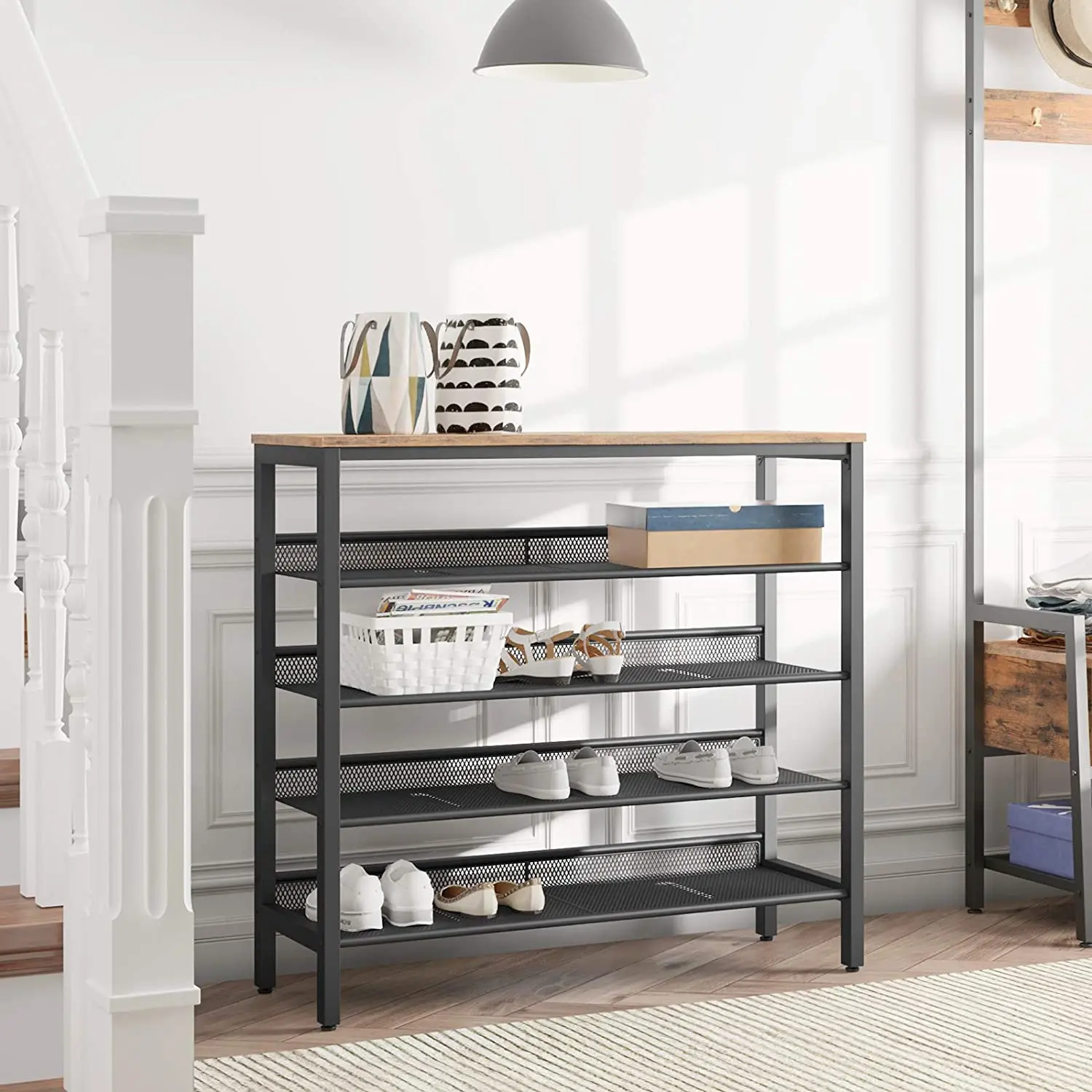 Полка для обуви, 5 круглый Ланч-бокс для хранения обуви единица плоской и косые Регулируемый органайзер для обуви полка